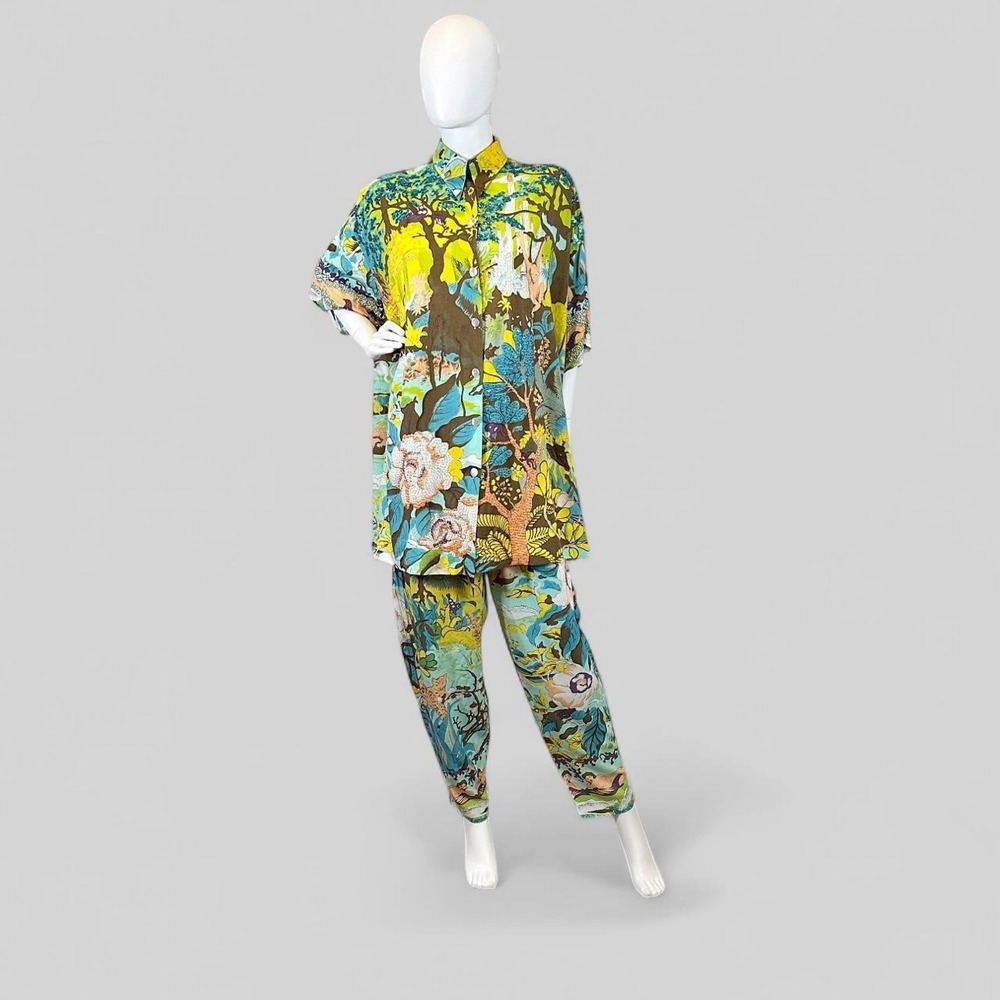 NAGA by Milo Handmade Beaded Jungle Print Co-Ord Set | Artwear Resortcore  L